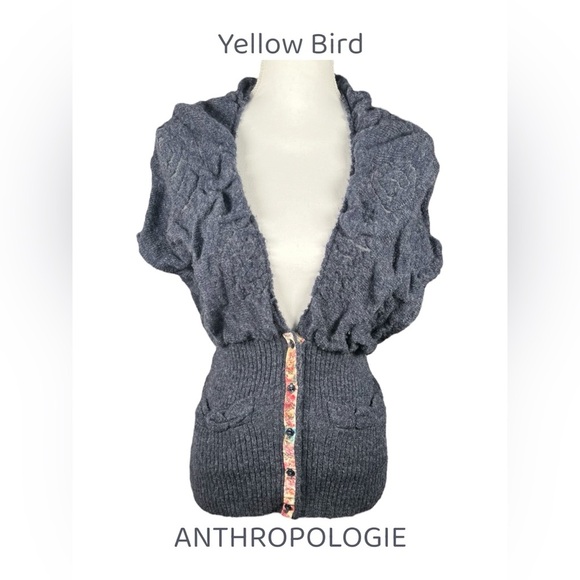 Anthropologie | Yellow Bird | y2k Wool Shrug Top - Picture 1 of 9